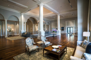 a grand foyer at Frenchman’s Reserve Country Club designed by j banks design group