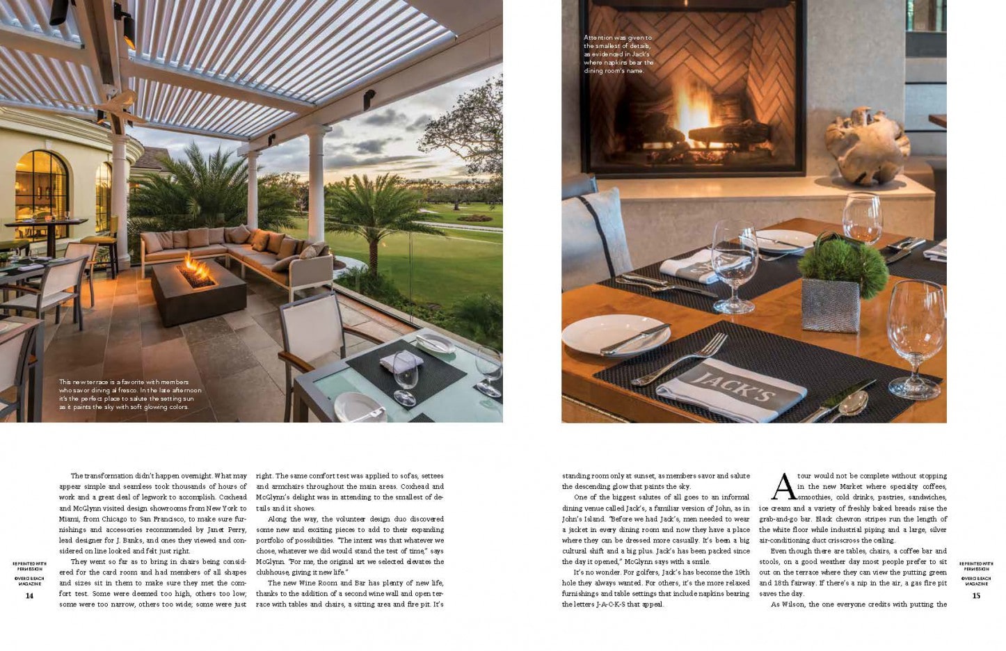 johns island club dining with interiors by j banks design group is featured in this magazine