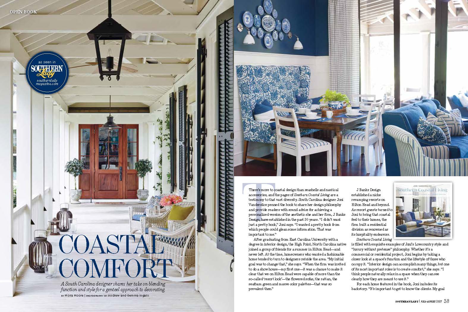 southern lady coastal comfort feature on joni vanderslice book southern coastal living