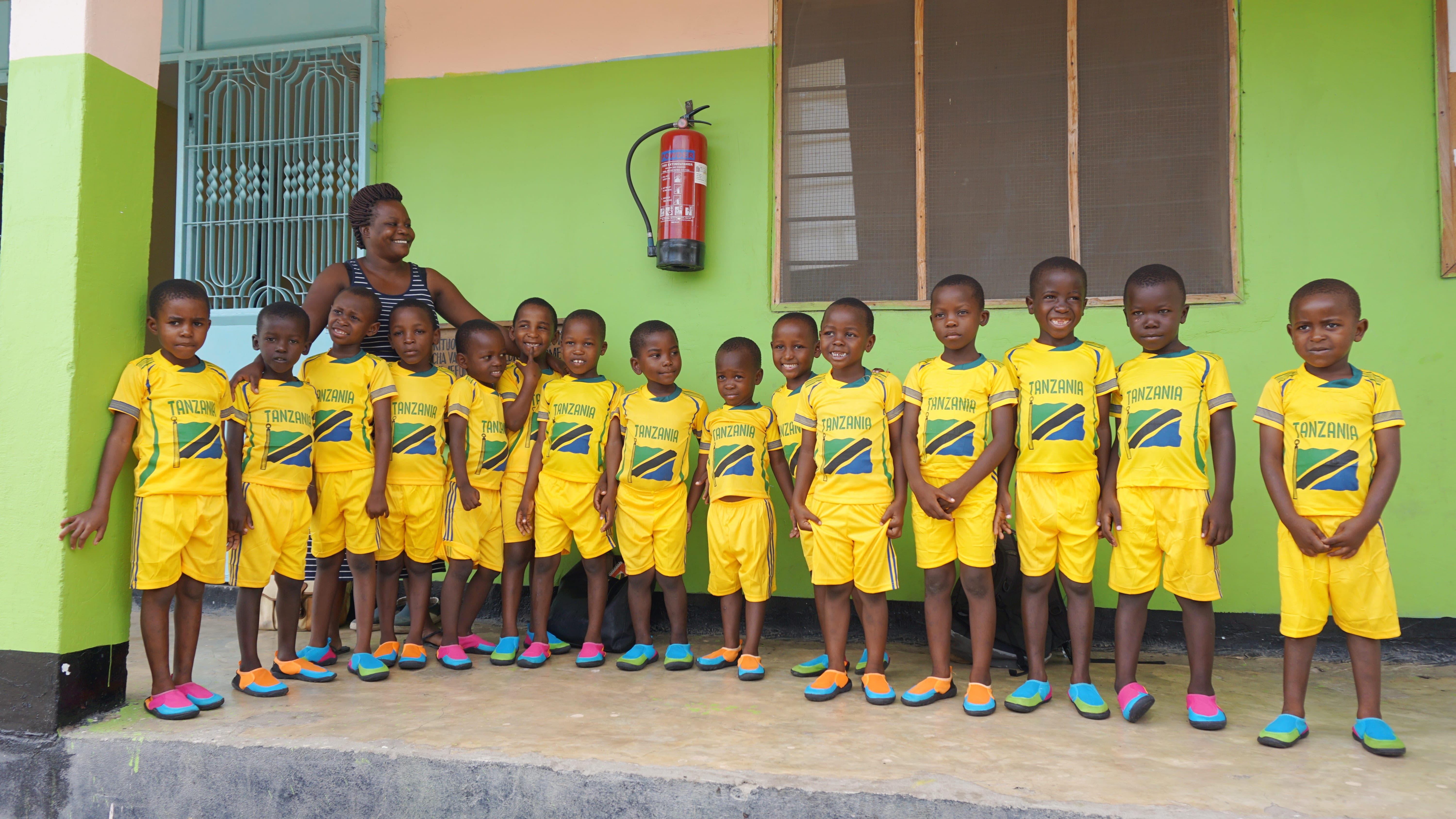 a group of children at the valentine project in tanzania africa supported by the vanderslice family