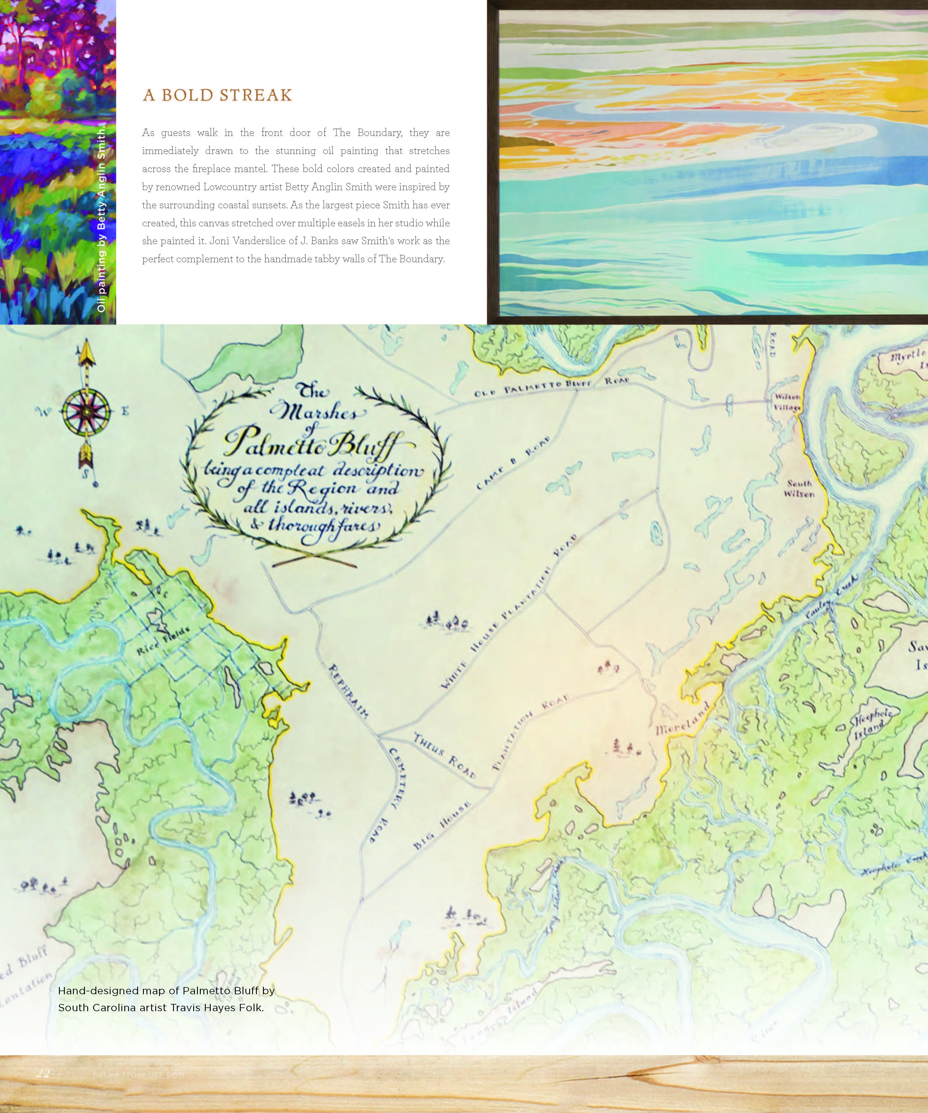 Palmetto Bluff Map in the Moreland project by j banks design featured in The Bluff