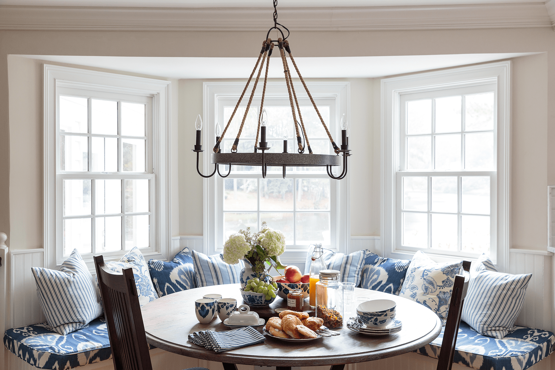 coastal dining room decor by the j banks design group has seaside-inspired colors as its foundation