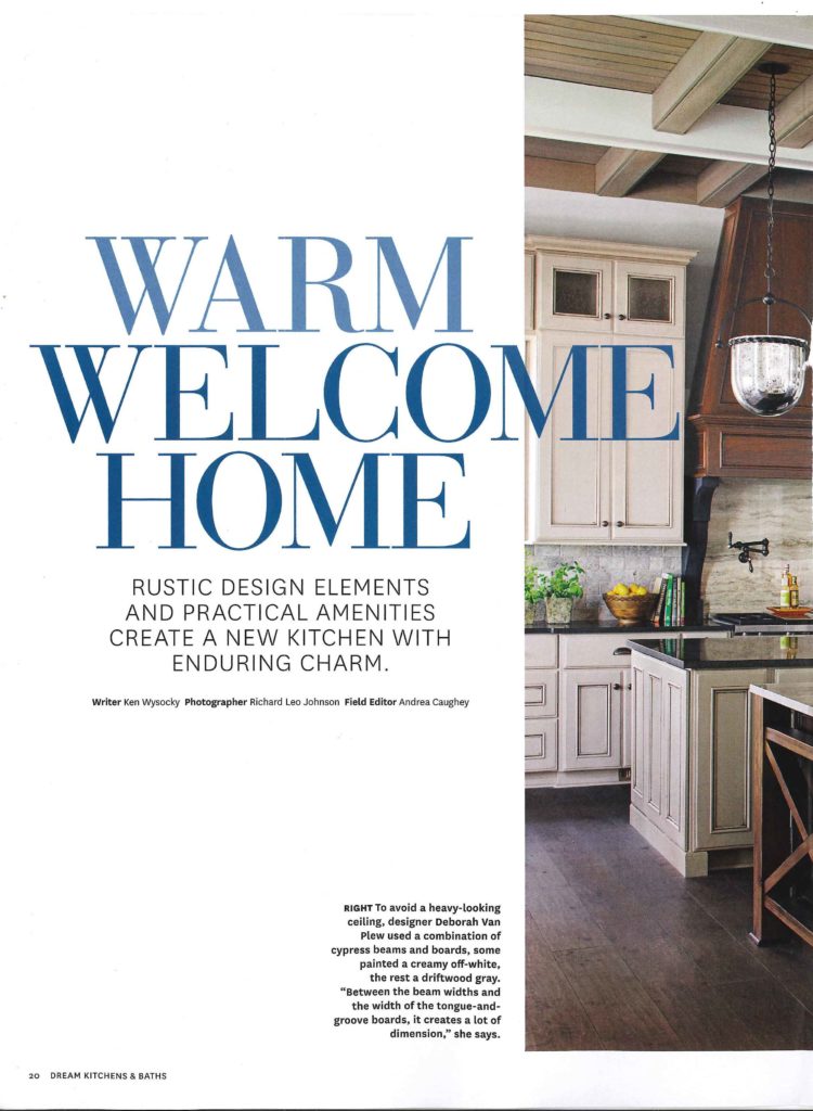 warm welcome home is the title of this article in dream kitchens and baths on a j banks design project