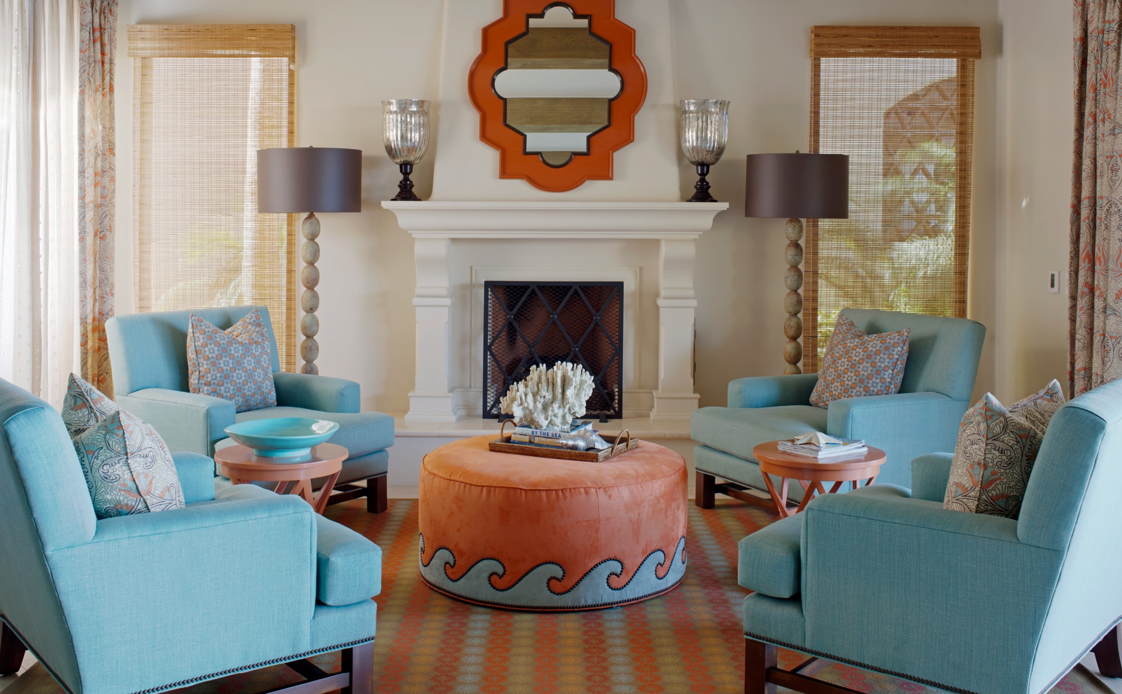 hacienda beach villa design demanded bright living room elements that reflect the vibrancy of the mexican coast