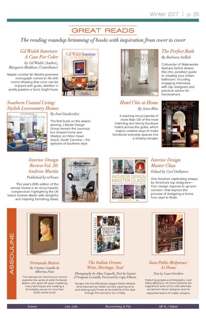 Kravet features Joni Vanderslice book Southern Coastal Living in its great reads section