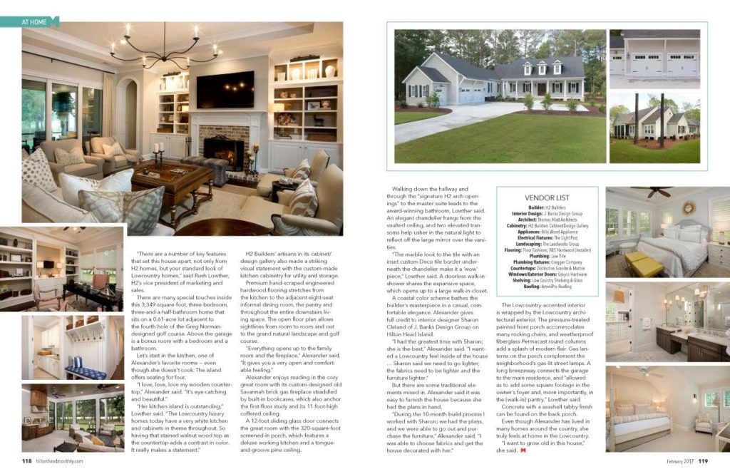 hilton head monthly features oldfield plantation, a project by the interior designers at j banks design