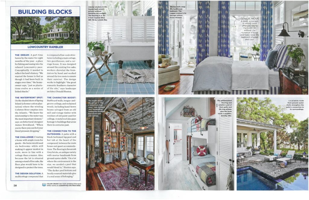 lowcountry rambler in coastal living magazine september 2016 issue features a compound of cottages by j banks design group