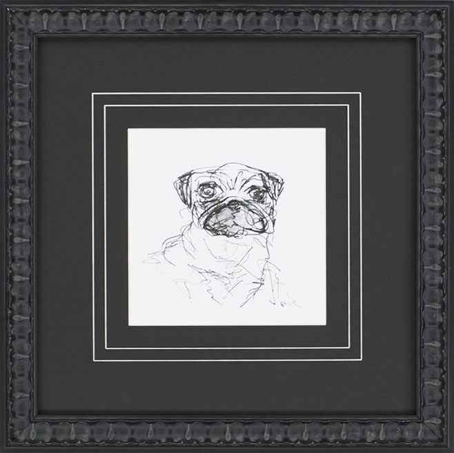 pug drawing created by Joni Vanderslice for the J Banks Collection and produced by Paragon Art