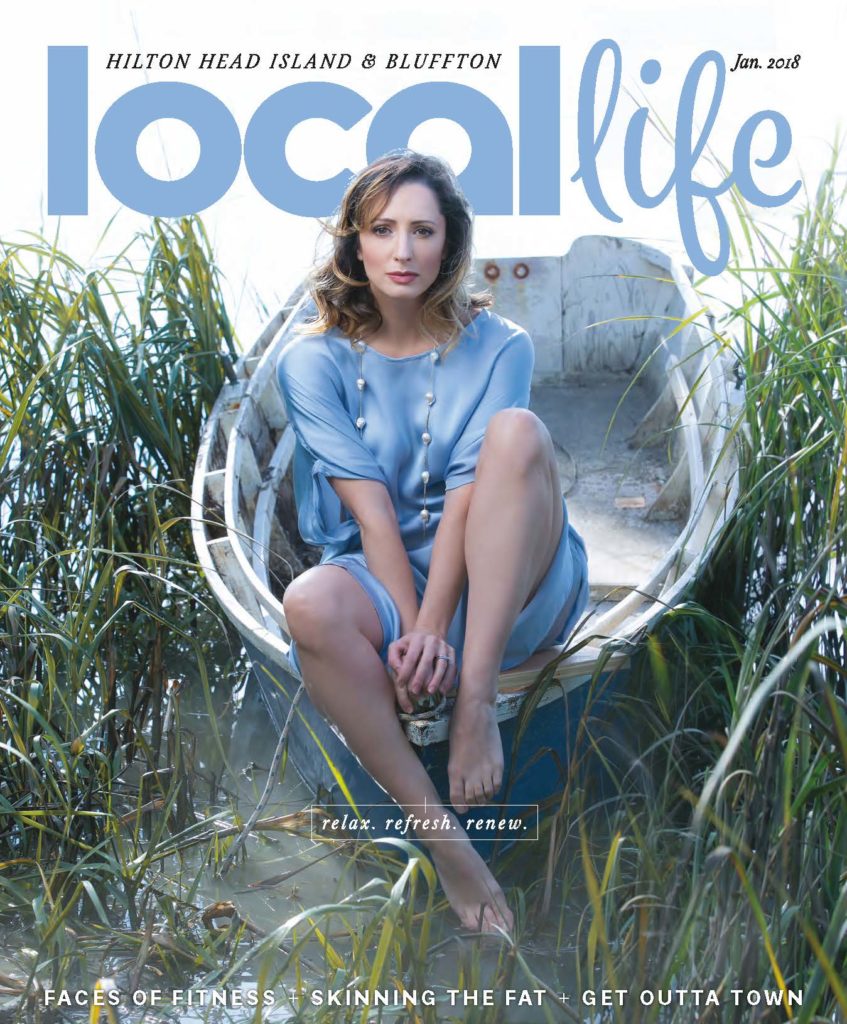 local life magazine january 2018 including a feature of a palmetto bluff home by Lisa Whitley of j banks design group