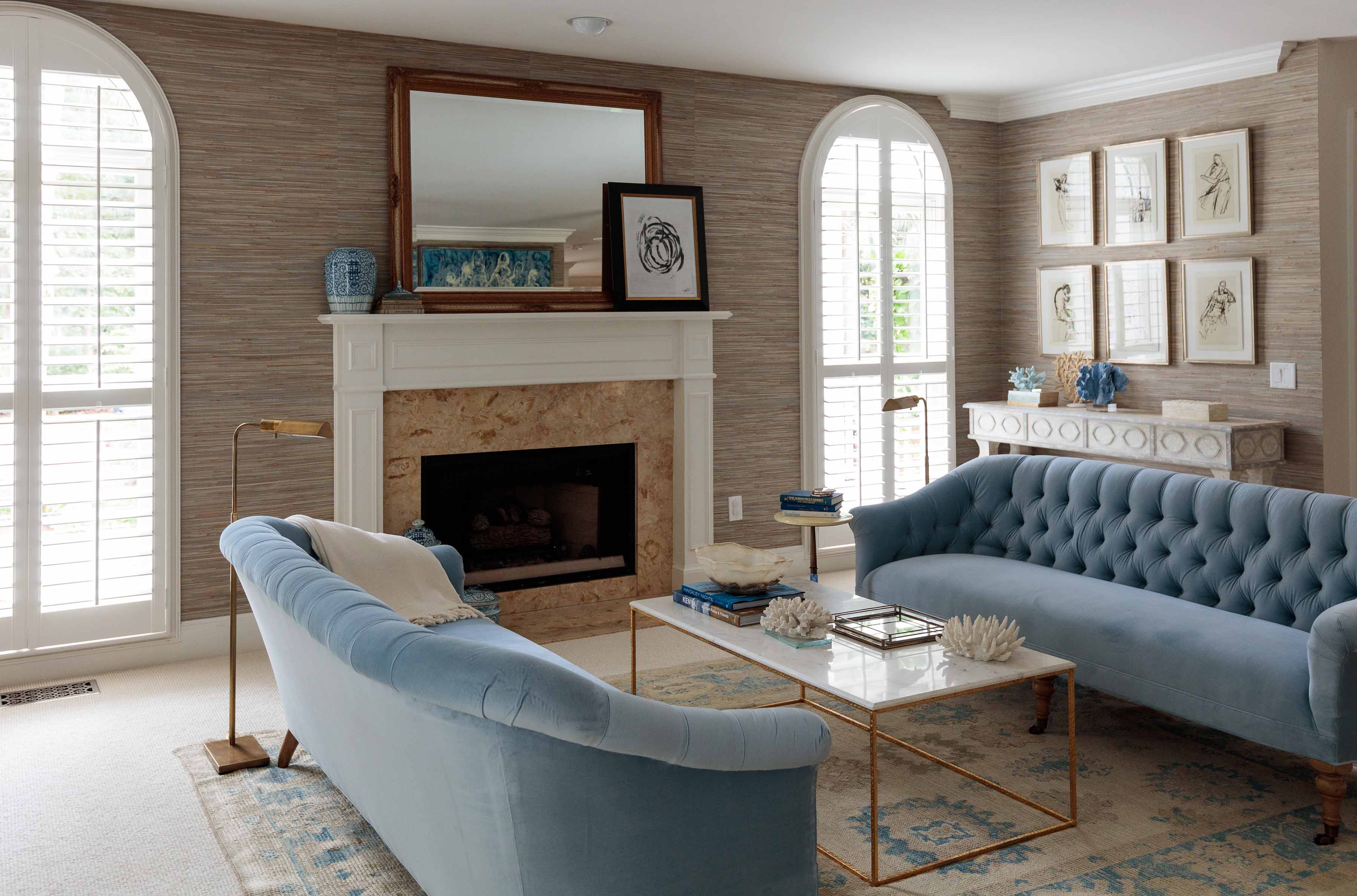 this living room interior design by the J Banks Design Group has a classic sophistication in the furnishings and the color palette