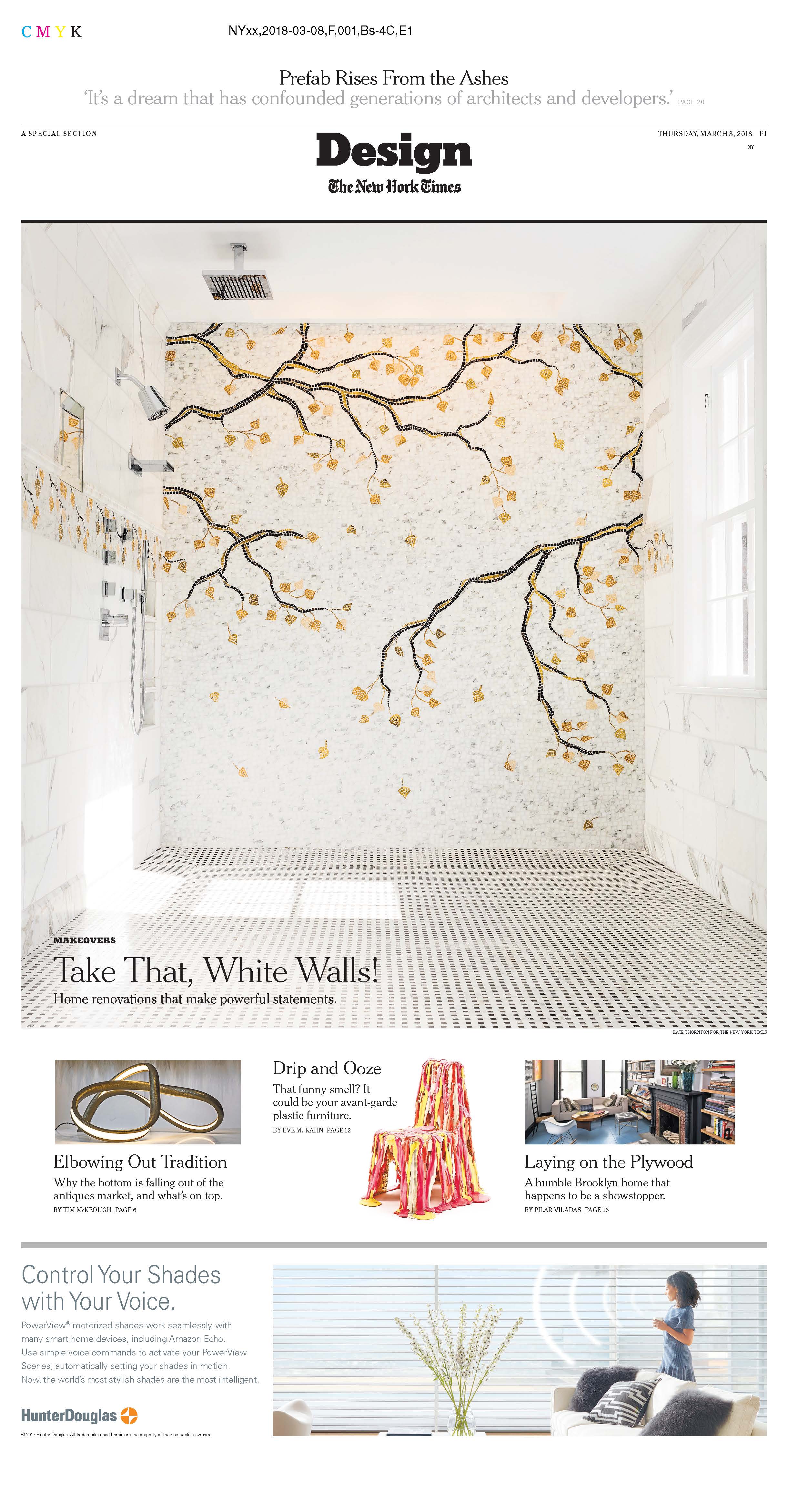front page new york times room makeover using mosaic tile patterns by joni vanderslice