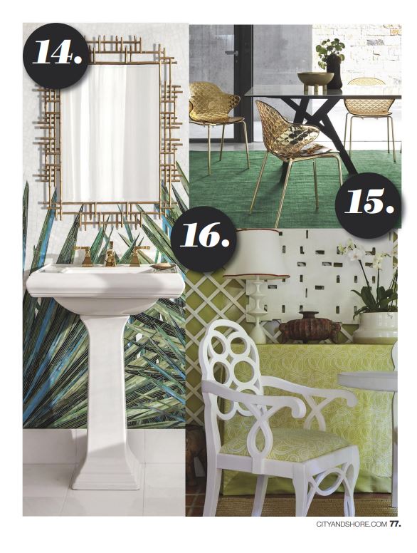 mod palm magazine feature with the mosaic tile pattern among the motifs chosen by editors