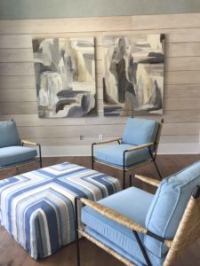 coastal inspired design elements in this vignette at shelter cove towne centre were sourced by j banks design group