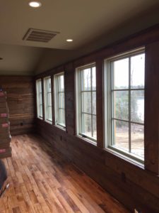 reclaimed wood lodge interior at the Ohoopee Match Club resort with interiors by j banks design group