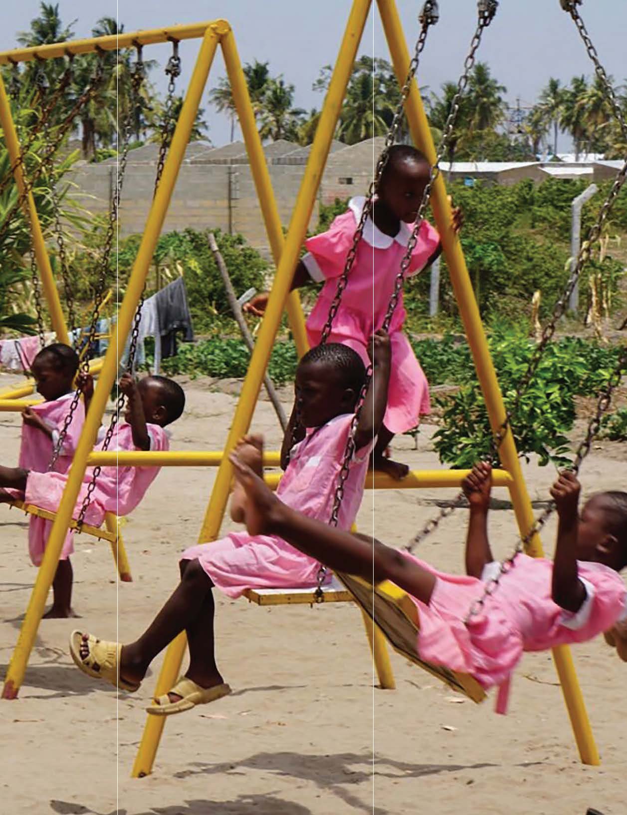 Orphans Swinging in Tanzania Africa at the Valentine Project not-for-profit orphanage