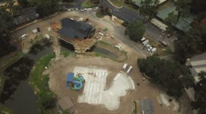 franklin creek construction showing the building of different facets of the resort at the landings