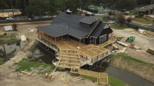 aerial view of franklin creek at the landings under construction