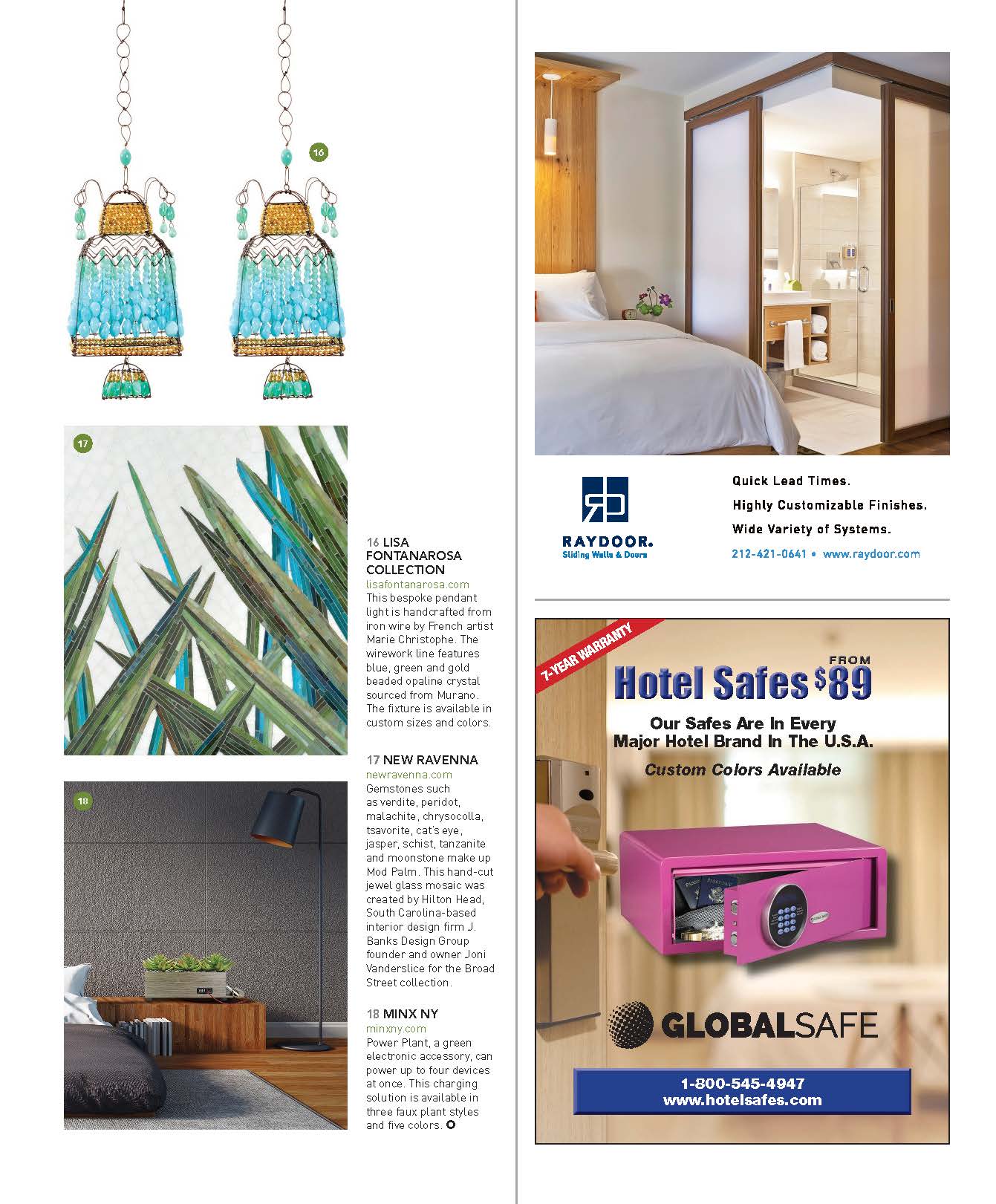 Boutique Design magazine features J Banks Design's Mod Palm mosaic pattern