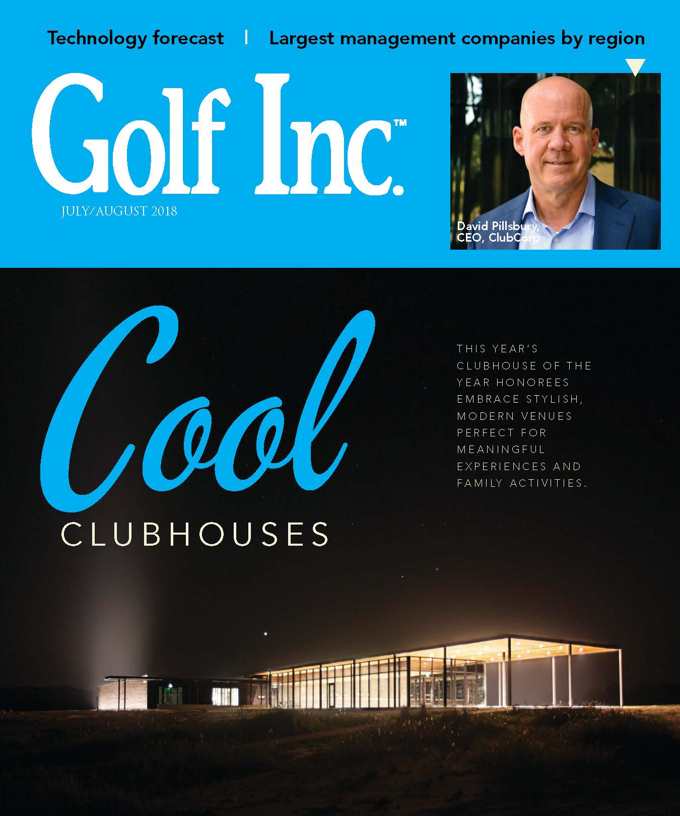 Golf Inc cover giving a best clubhouse interiors award to j banks design group for johns island club