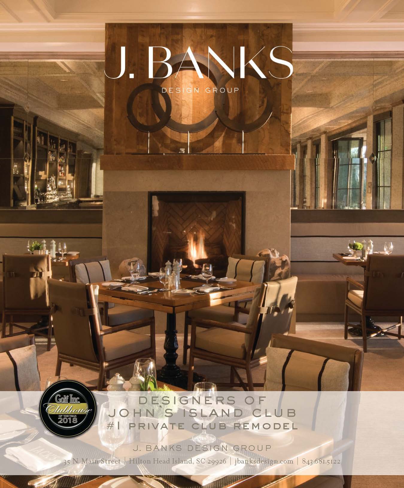 Golf Inc Private Club Remodel Award given to j banks design group for johns island club