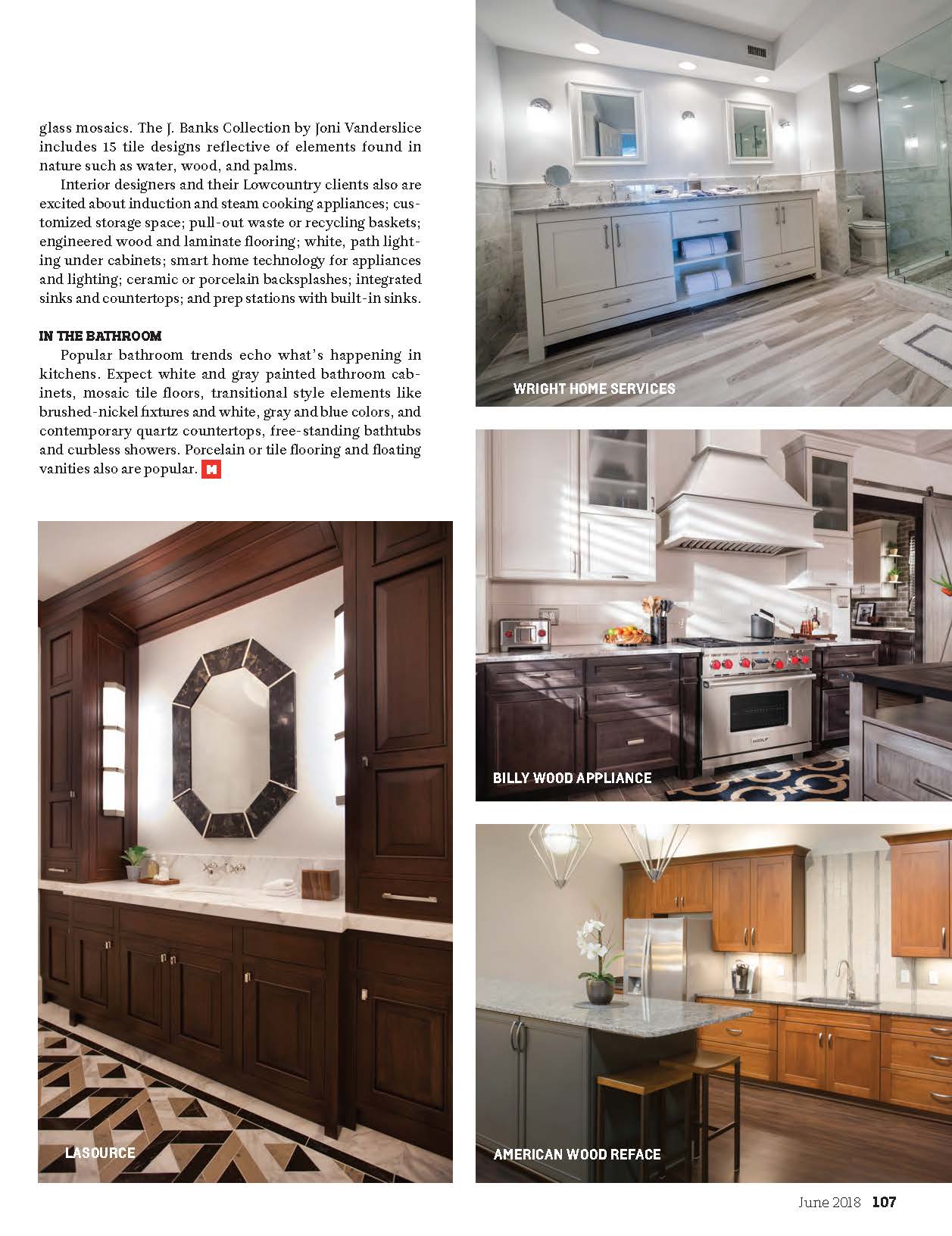 J Banks Mosaic Tile for New Ravenna Kitchens and Bathrooms featured in Hilton Head Monthly