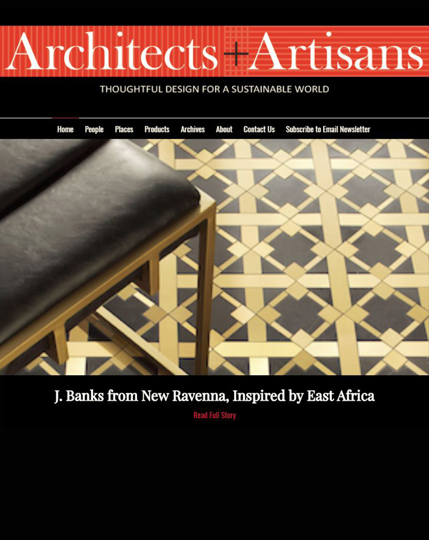 architects and artisans cover featuring new ravenna tiles designed by joni vanderslice