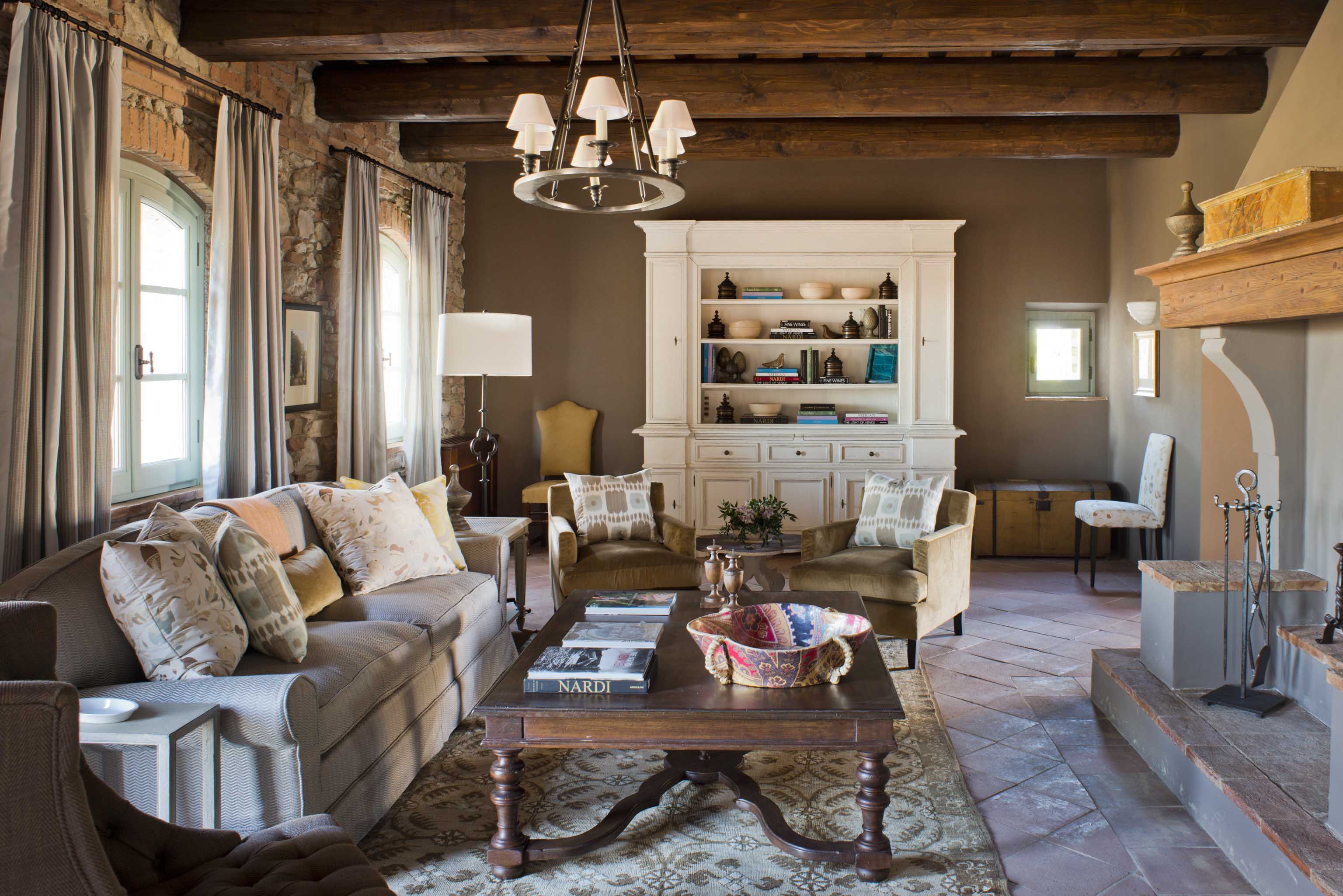 castello di casole interiors by j banks design group has a sophisticated Italian flair