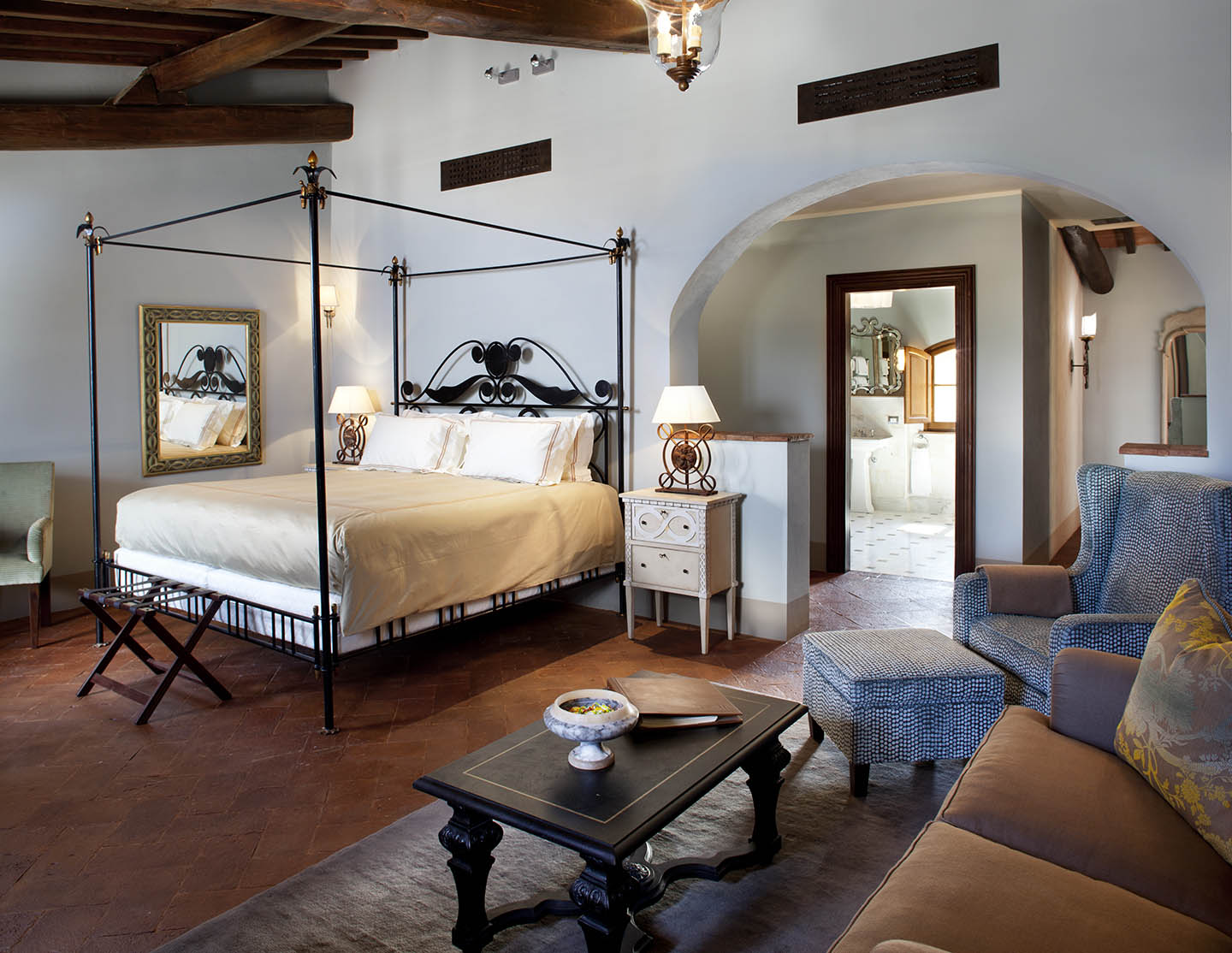 castello hotel interior designer joni vanderslice created this bedroom with italian flair