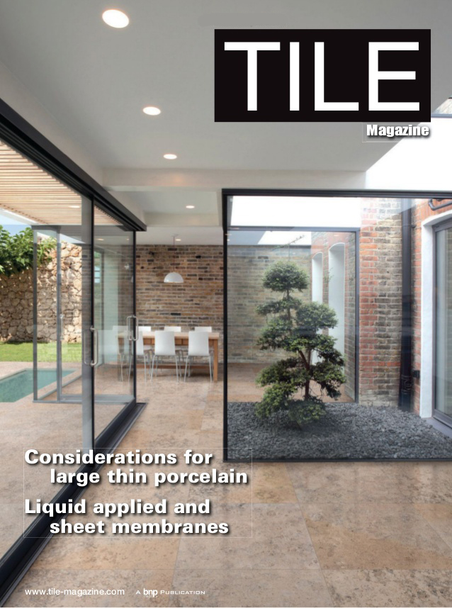 tile magazine cover featuring the j banks collection of mosaic tiles for new ravenna