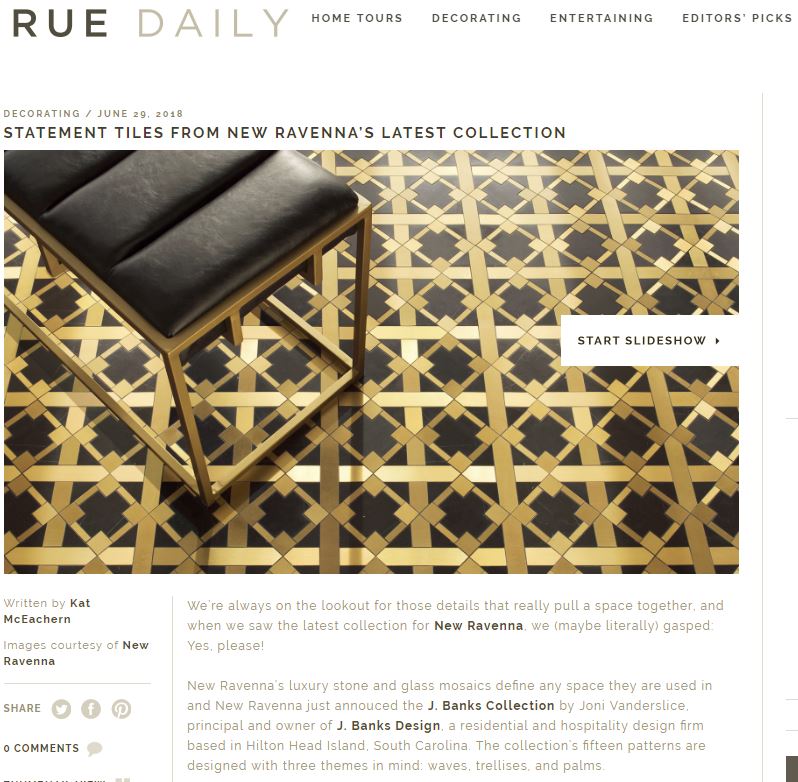 rue daily new ravenna mosaic tile collections designed by joni vanderslice published