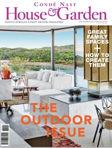 Conde Nast Home and Garden South Africa features the New Ravenna Kiawah Kente Grand Stone Mosaic Tile pattern by J. Banks Design