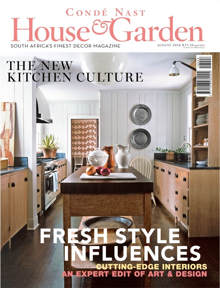 Conde Nast House and Garden cover featuring the Tanzanian Trellis mosaic in the J Banks Collection for New Ravenna