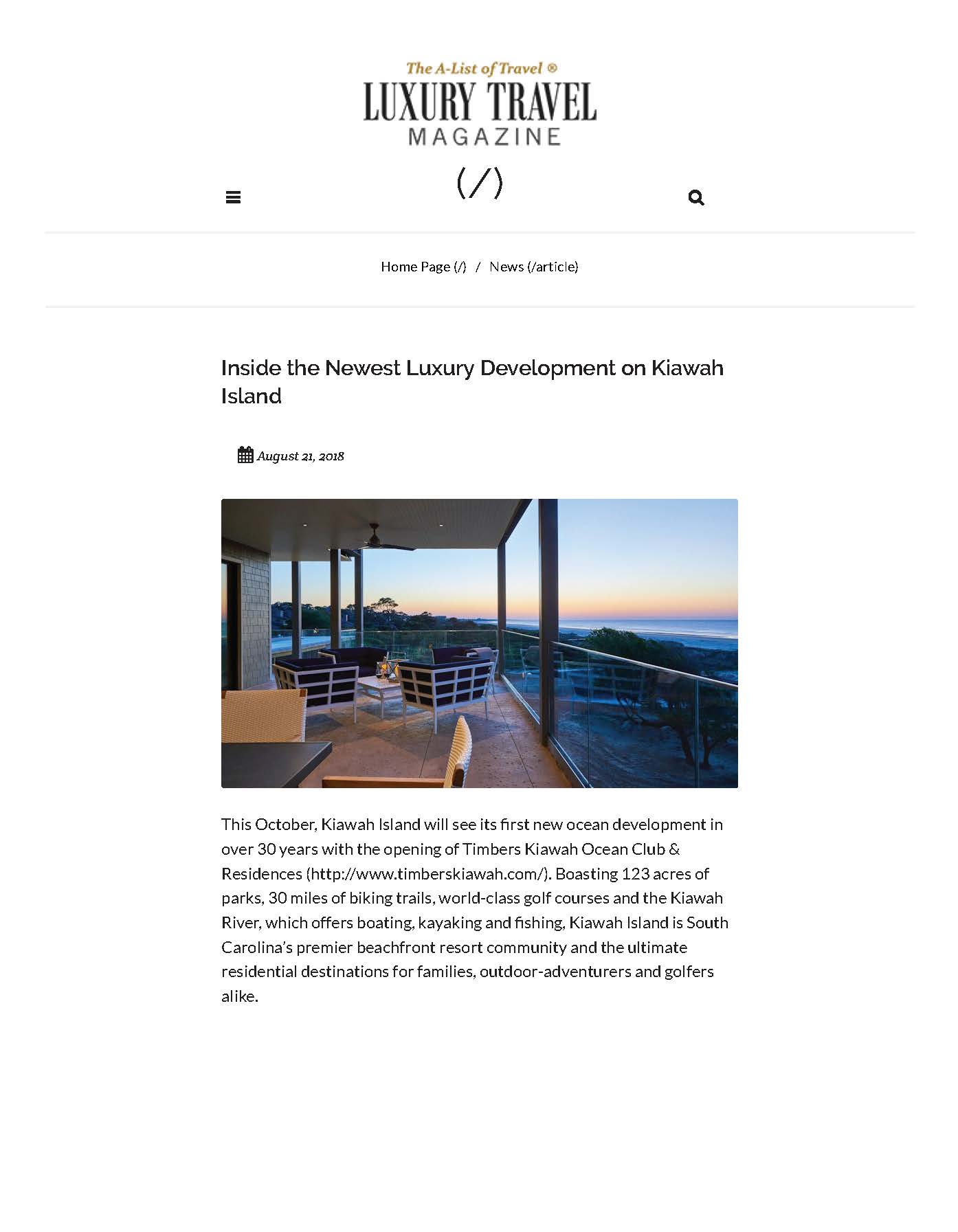 Inside the Newest Luxury Development on Kiawah Island by J Banks Design in Luxury Travel Magazine