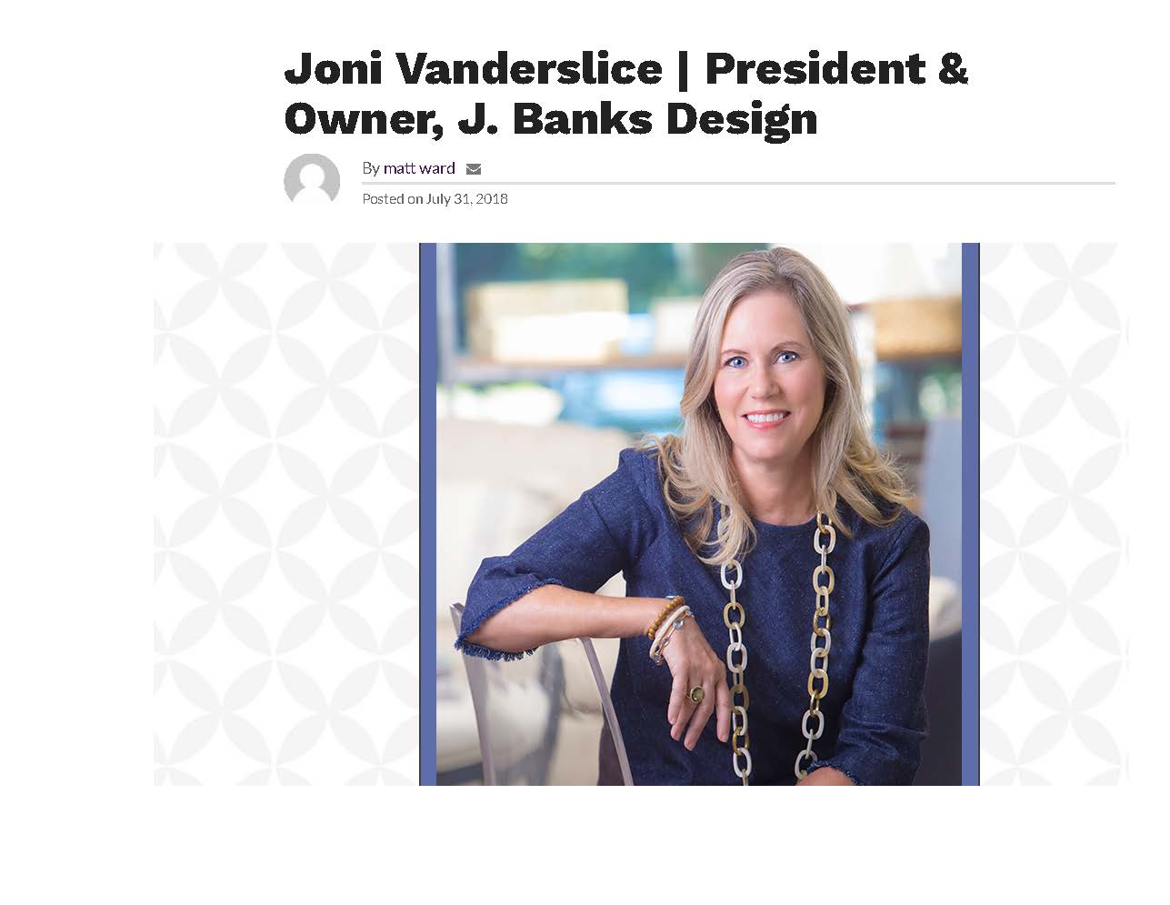 Joni Vanderslice President & Owner of J Banks Design is interviewed by Golf Travel Weekly about golf club designs