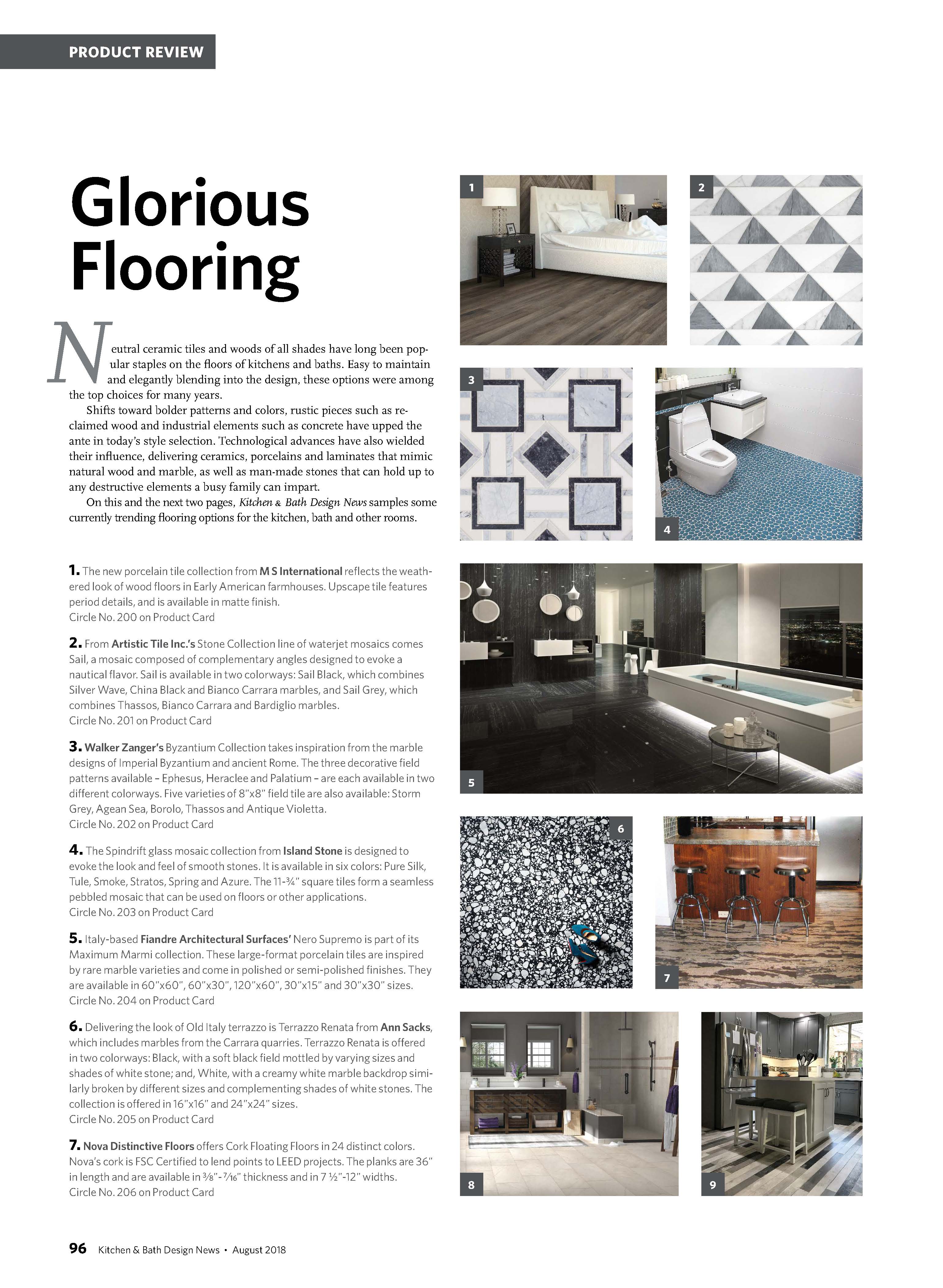 J Banks Design's Kubuni included in Kitchen & Bath Design News in glorious flooring product review