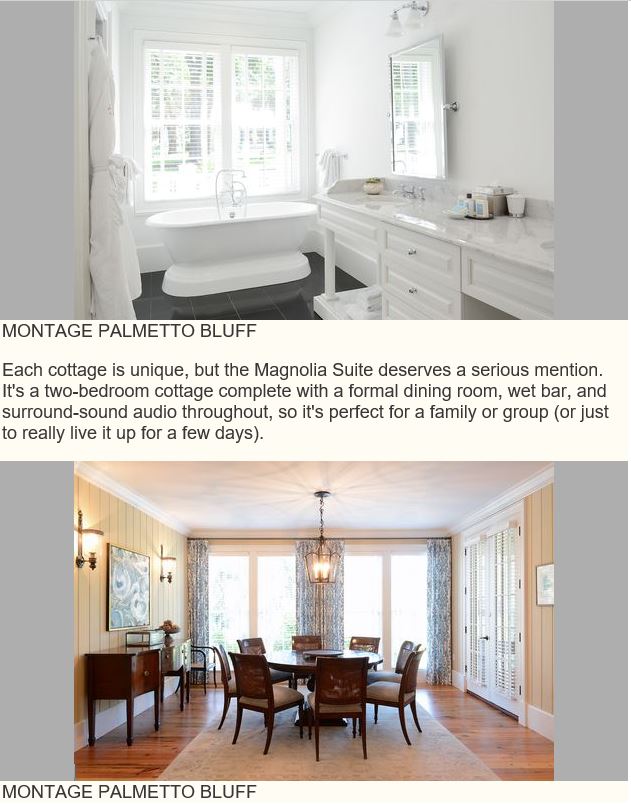 HouseBeautiful online featured the Montage Palmetto Bluff cottages designed by J. Banks Design