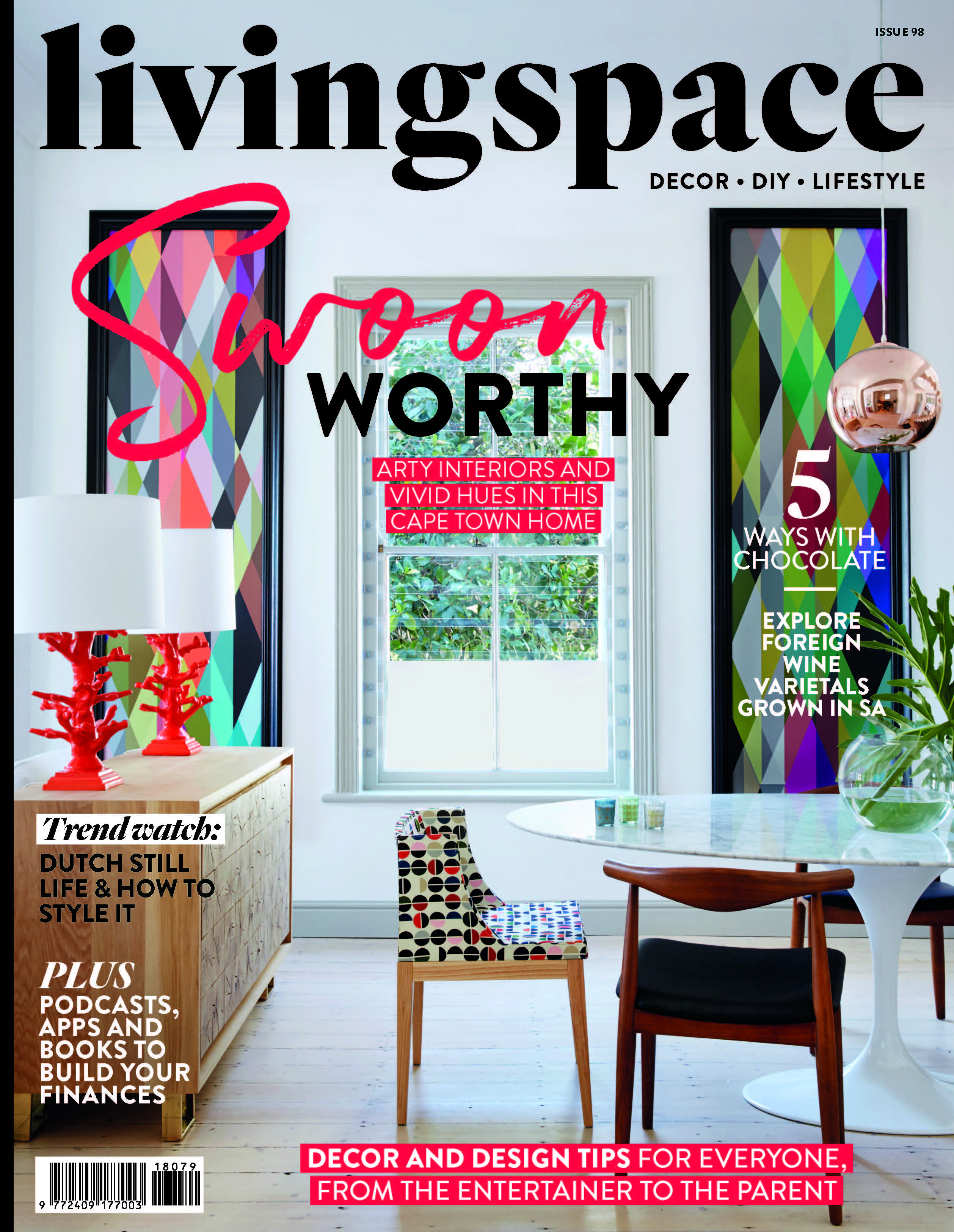 Living Spaces Magazine cover for the issue featuring Kubuni Tile by J Banks