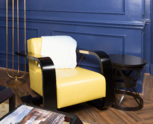 yellow carson cantilever chair in j banks collection for ej victor