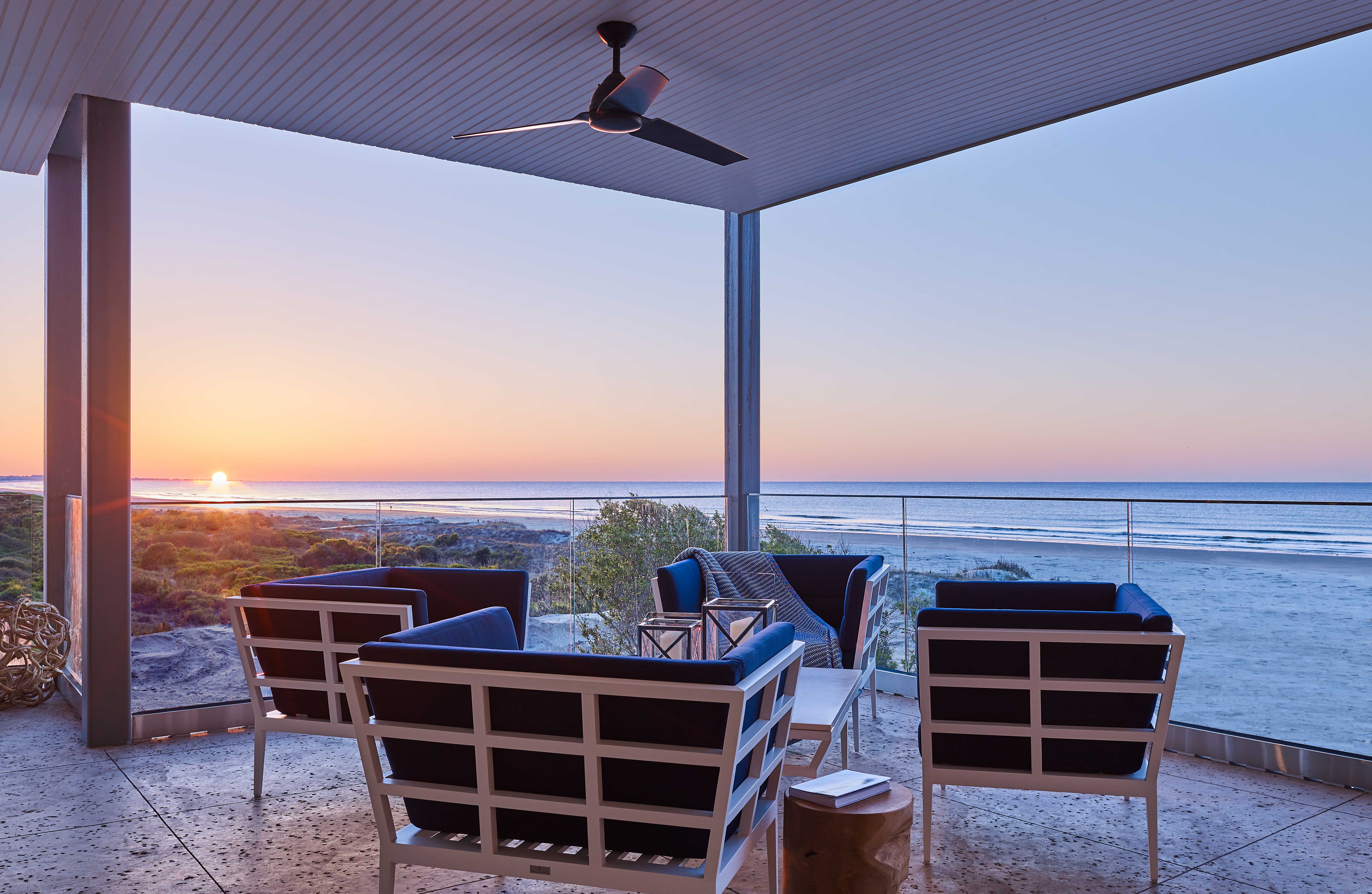oceanfront terrace at the timbers in kiawah island designed by the J. Banks Design Group