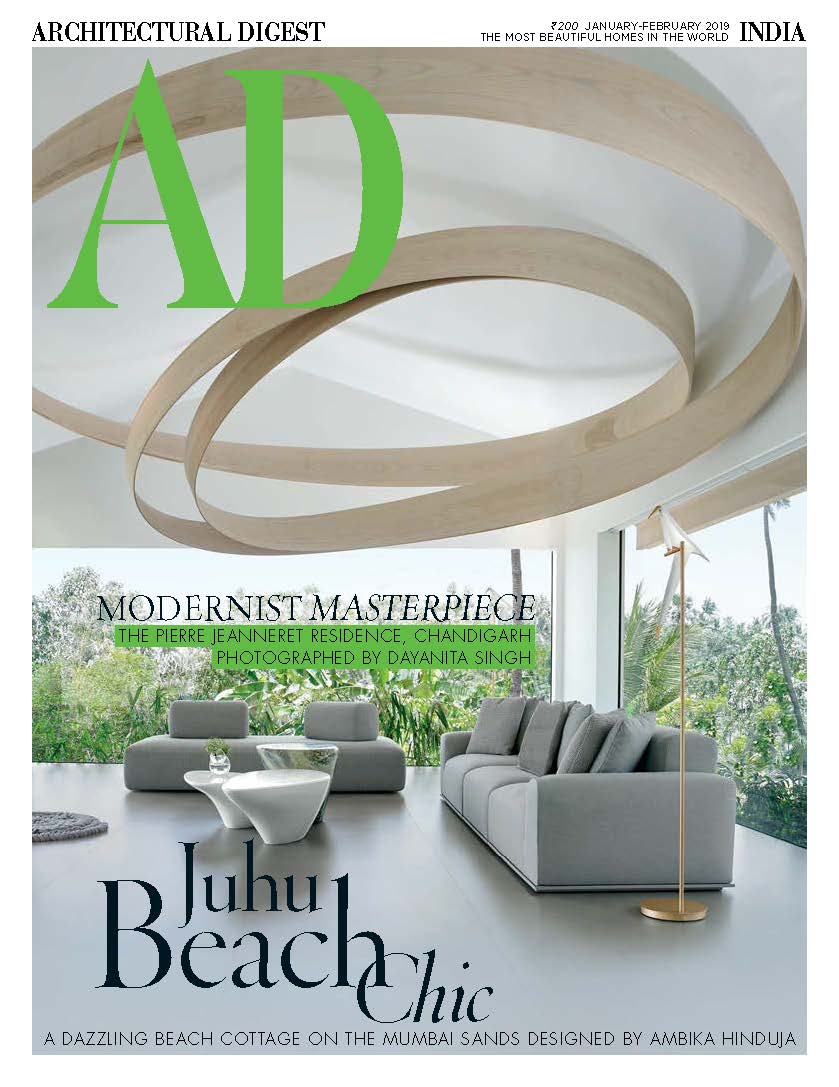 cover of Architectural Digest India that features New Ravenna's Mod Palm mosaic in J. Banks Collection