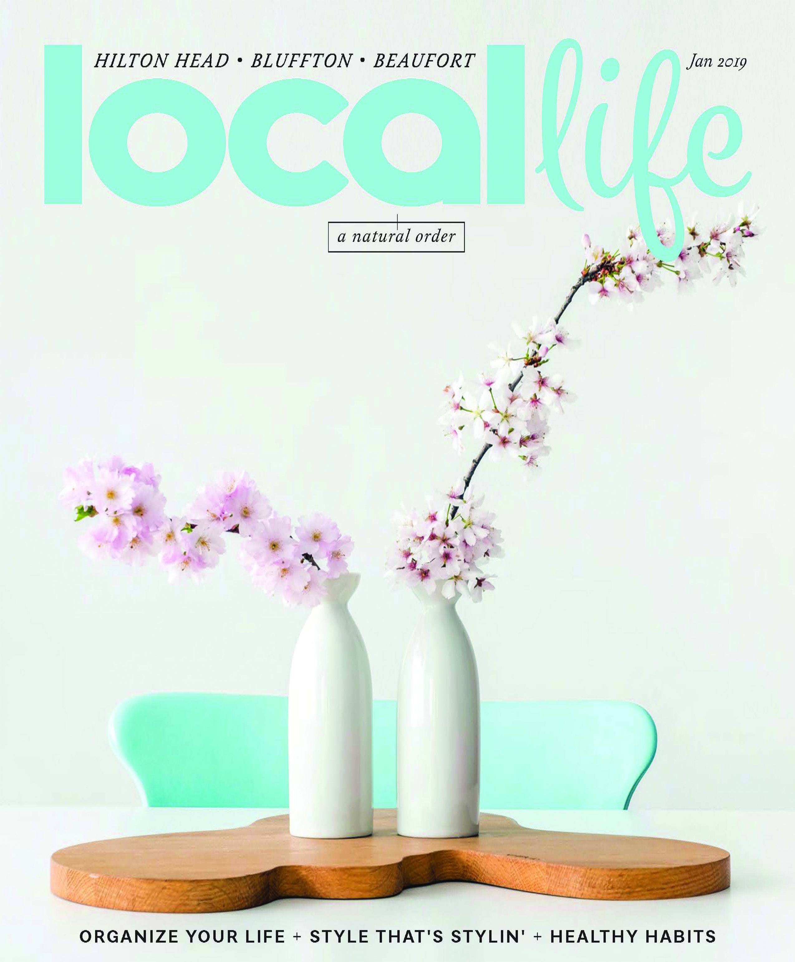 cover of Local Life Hilton Head Island January 2019 featuring J. Banks Design Group projects