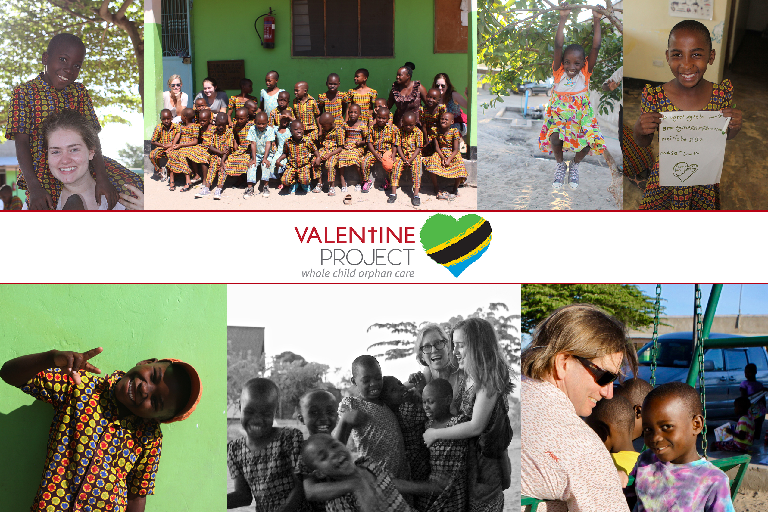 collage of images taken at valentine project in tanzania