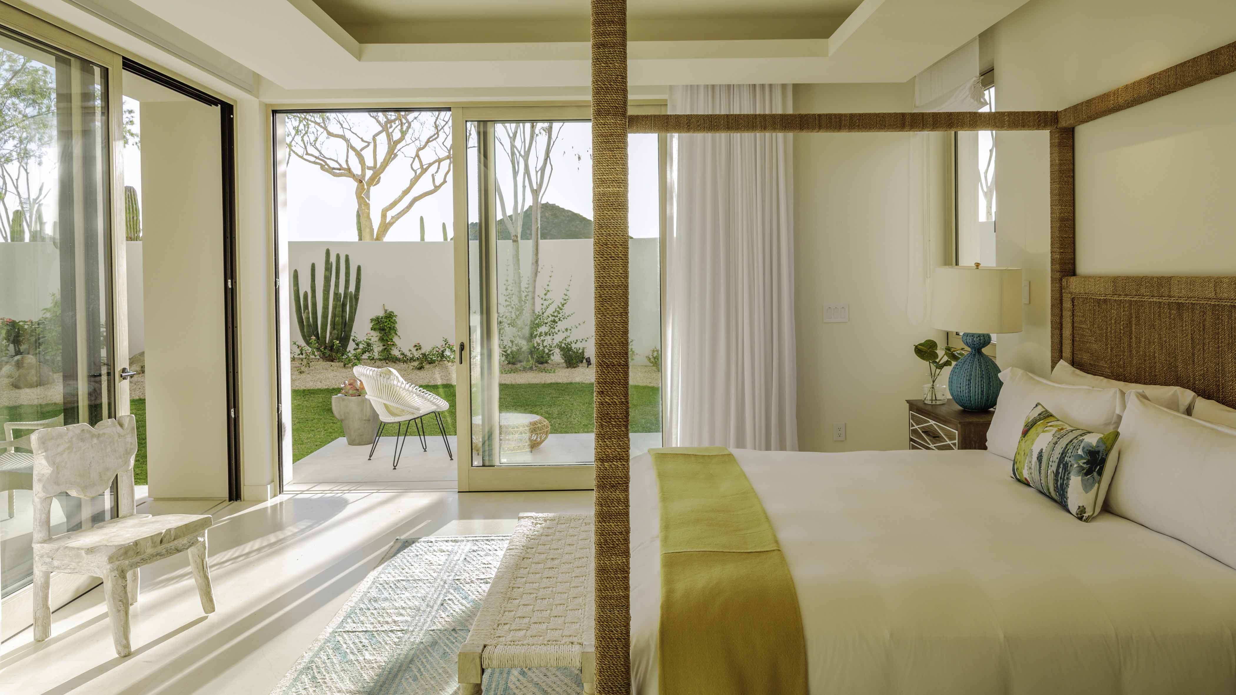 J Banks Design Group Maravilla Resort Los Cabos Mexico Master Bedroom with rope-wrapped bed