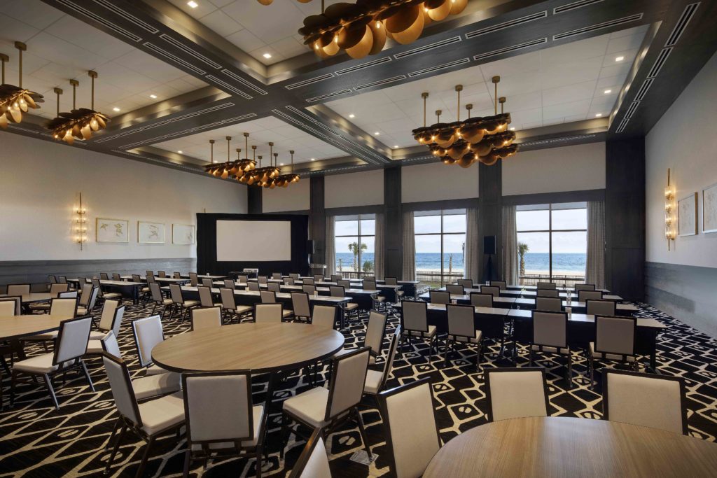 ballroom in the Embassy Suites in St. Augustine, designed by the J. Banks Design Group