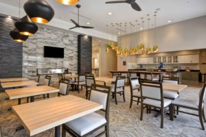 Lobby Public Dining Area at Homewood Suites in Cary, NC, designed by J Banks Design Group