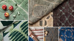 Rug collections designed by Joni Vanderslice for Holland & Sherry, inspired by lowcountry landscape, palms and motifs from Tanzania travels
