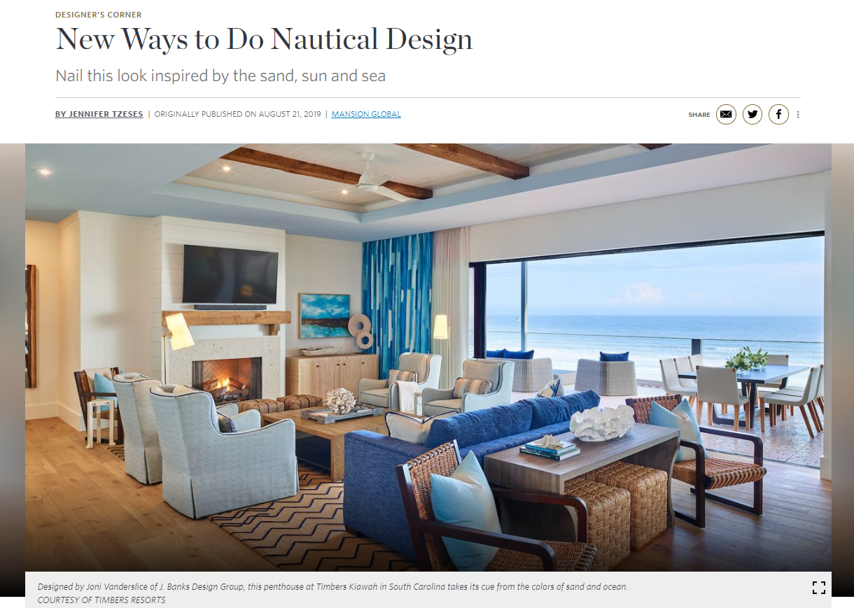 New Ways to do Nautical Design quotes Interior Designer Joni Vanderslice of J Banks Design